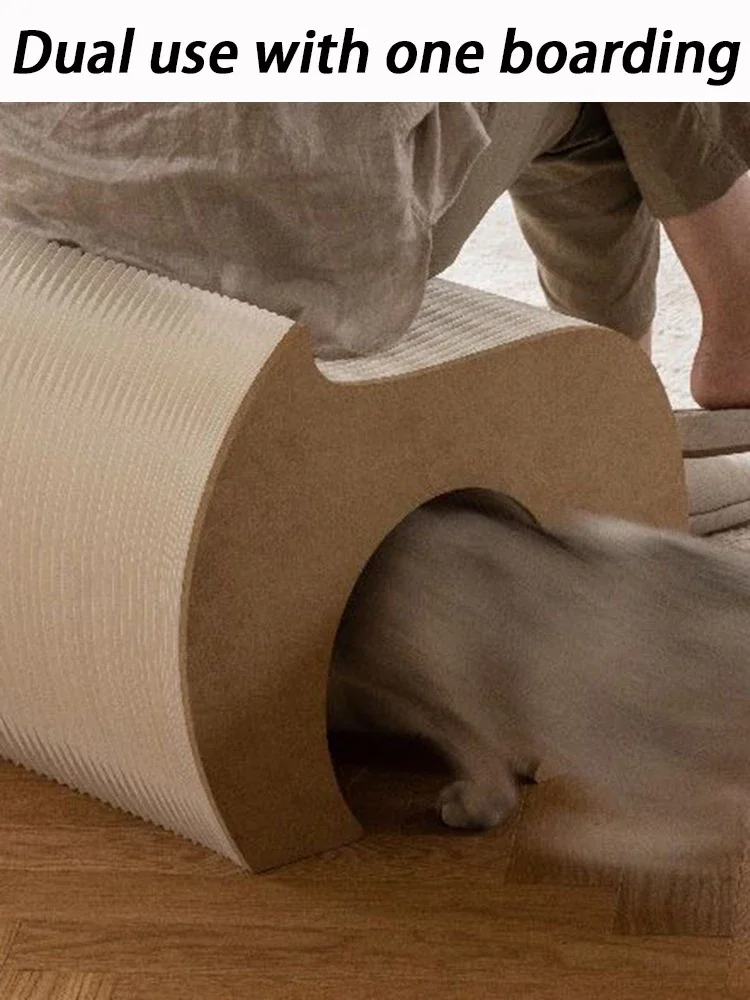 Tubo de túnel plegable para gatos, juguetes largos y grandes para interiores, juguetes de papel Kraft crudo, suministros creativos para mascotas - imagen 4