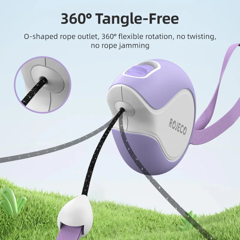 ROJECO Mini correa retráctil automática para perros, cuerda extensible de 3M para viajes al aire libre, caminar, senderismo, mascotas, gatos, perros, cuerda de tracción - imagen 5