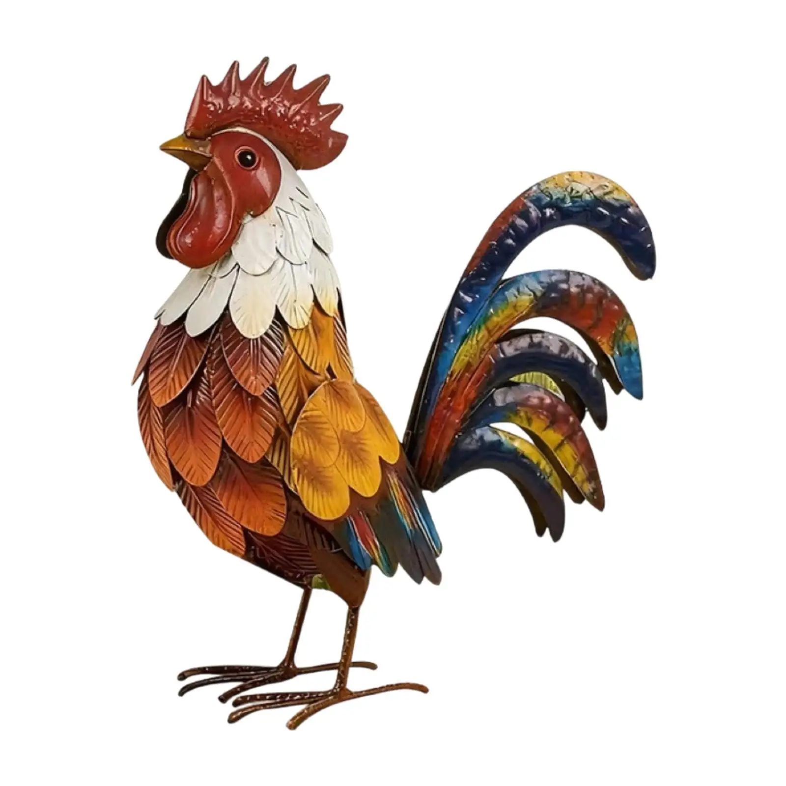 Escultura de gallo para jardín – Hierro resistente a la intemperie - imagen 2
