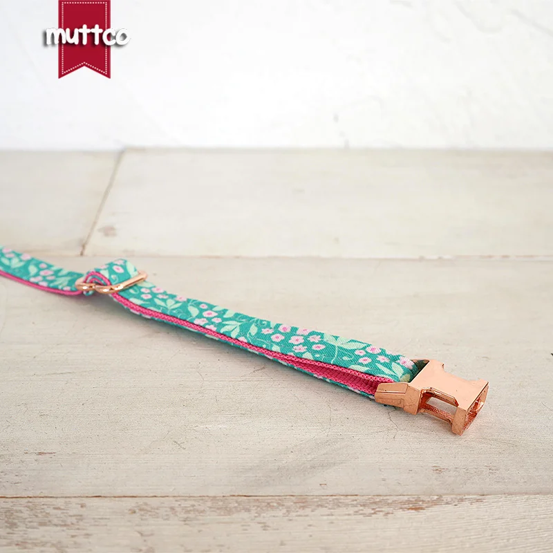 MUTTCO, venta al por menor, hermoso diseño de patrón de flores, hecho a mano, collar de rosa rosa de CINE, diseño único, collar de gato, 2 tamaños UCC163 - imagen 3