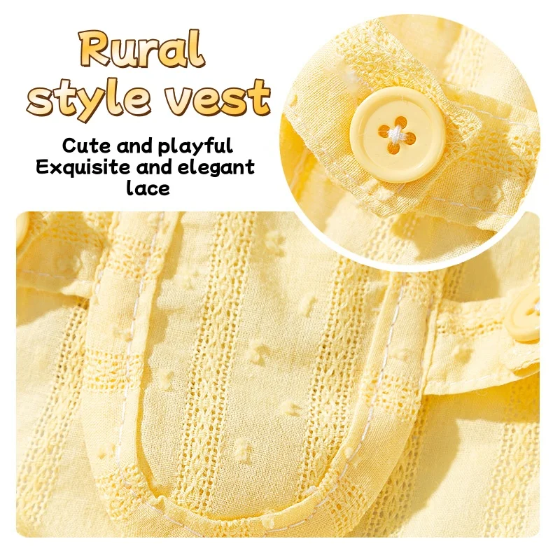 Chaleco de encaje a la moda para perros, ropa para perros de estilo Pastoral, sudadera de verano para cachorros con bolsa, camisa bonita con lazo para gatos, chaleco para mascotas, disfraz de caniche - imagen 5