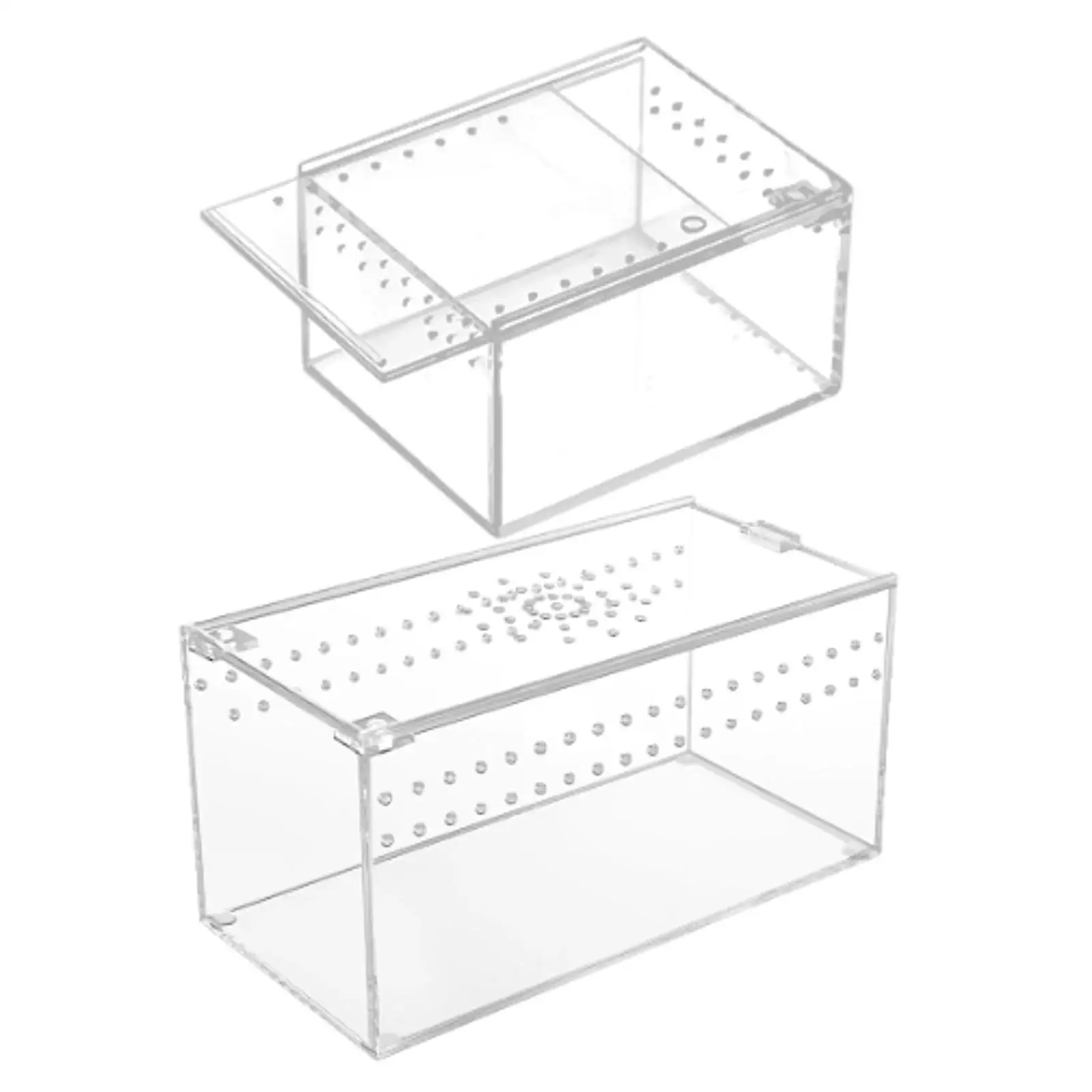 Terrario para reptiles, caja de cría para reptiles, transparente, portátil, ligero, transpirable, contenedor de tanque de tortuga para cangrejos y serpientes - imagen 3