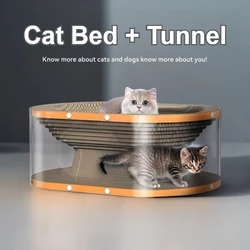 Rascador creativo para gatos con cama y túnel – Juguete y descanso