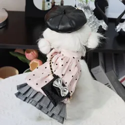 Vestido de lunares para perros pequeños y cachorros