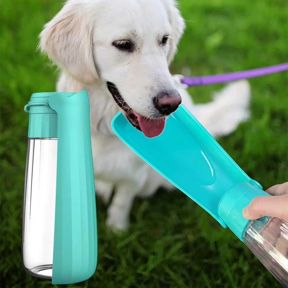 Botella de agua plegable para perros de 550ml, dispensador de agua portátil para mascotas al aire libre para gatos, cachorros, caminatas, senderismo, viajes
