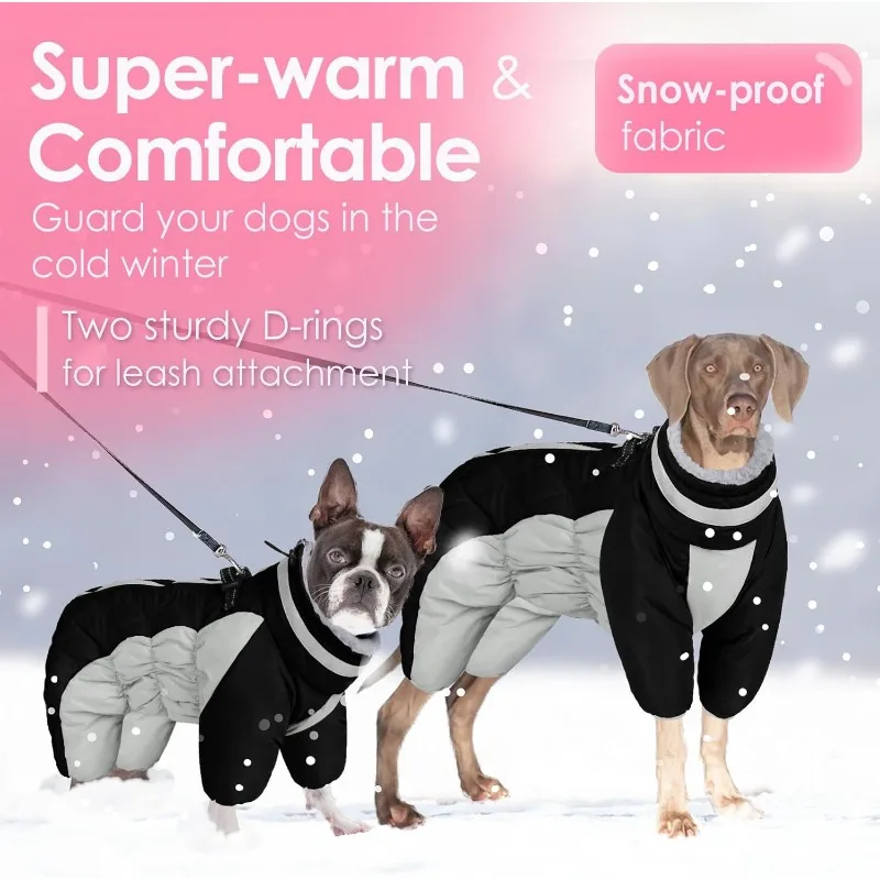 Ropa de invierno para perros, ropa de otoño para perros de cuatro patas, ropa de algodón gruesa resistente al viento de terciopelo cálido a prueba de frío para perros - imagen 4