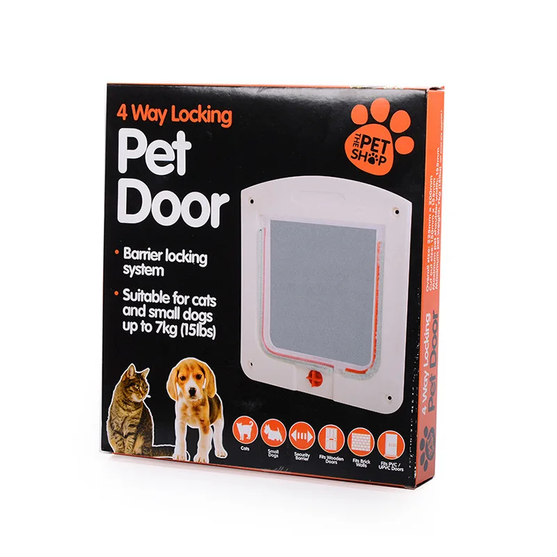 Agujero para puerta de gato para mascotas, agujero para puerta de perro con Control de entrada y salida gratis, suministros para mascotas de dos vías, envío directo de una pieza - imagen 2