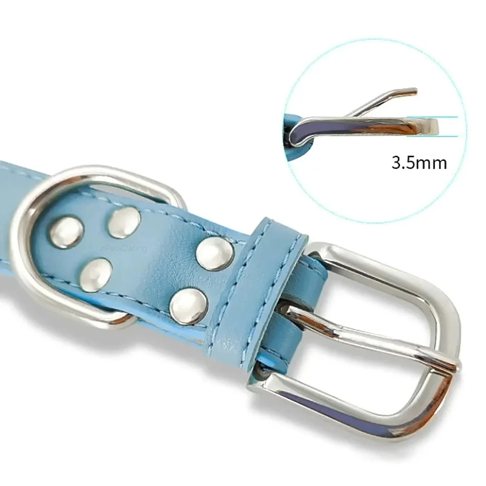 Collar para perro de cuero PU suave ajustable: correa acolchada para el cuello de microfibra para perros, Collar para mascotas cómodo y seguro para uso diario - imagen 5