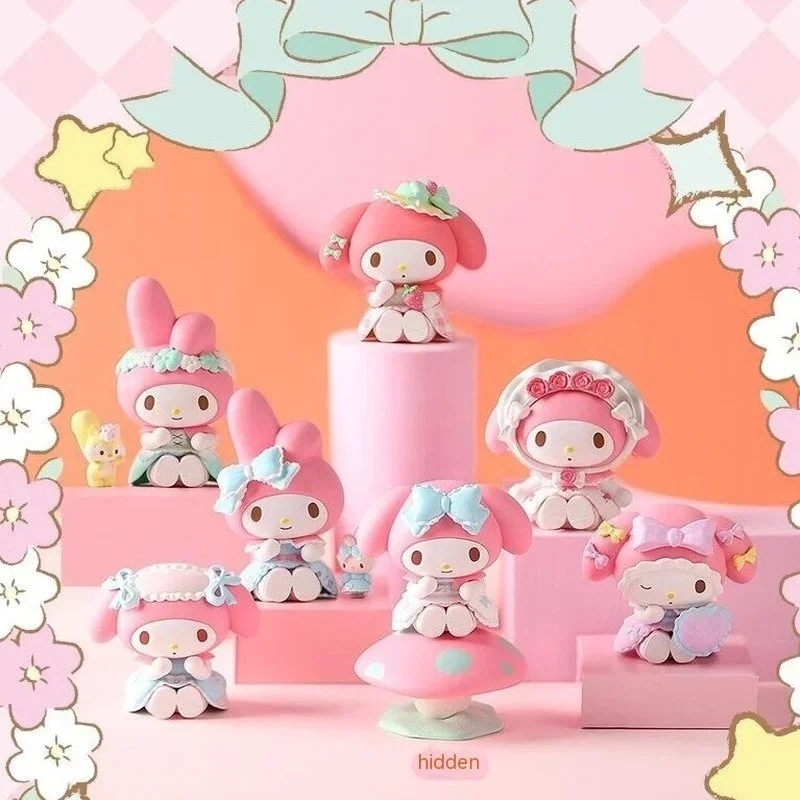 Caja ciega Sanrio con temática para fiesta de té, Piquenique Morango My Melody, estatuilla hecha a mano, decoración bonita, juguete para regalo coleccionable Premium