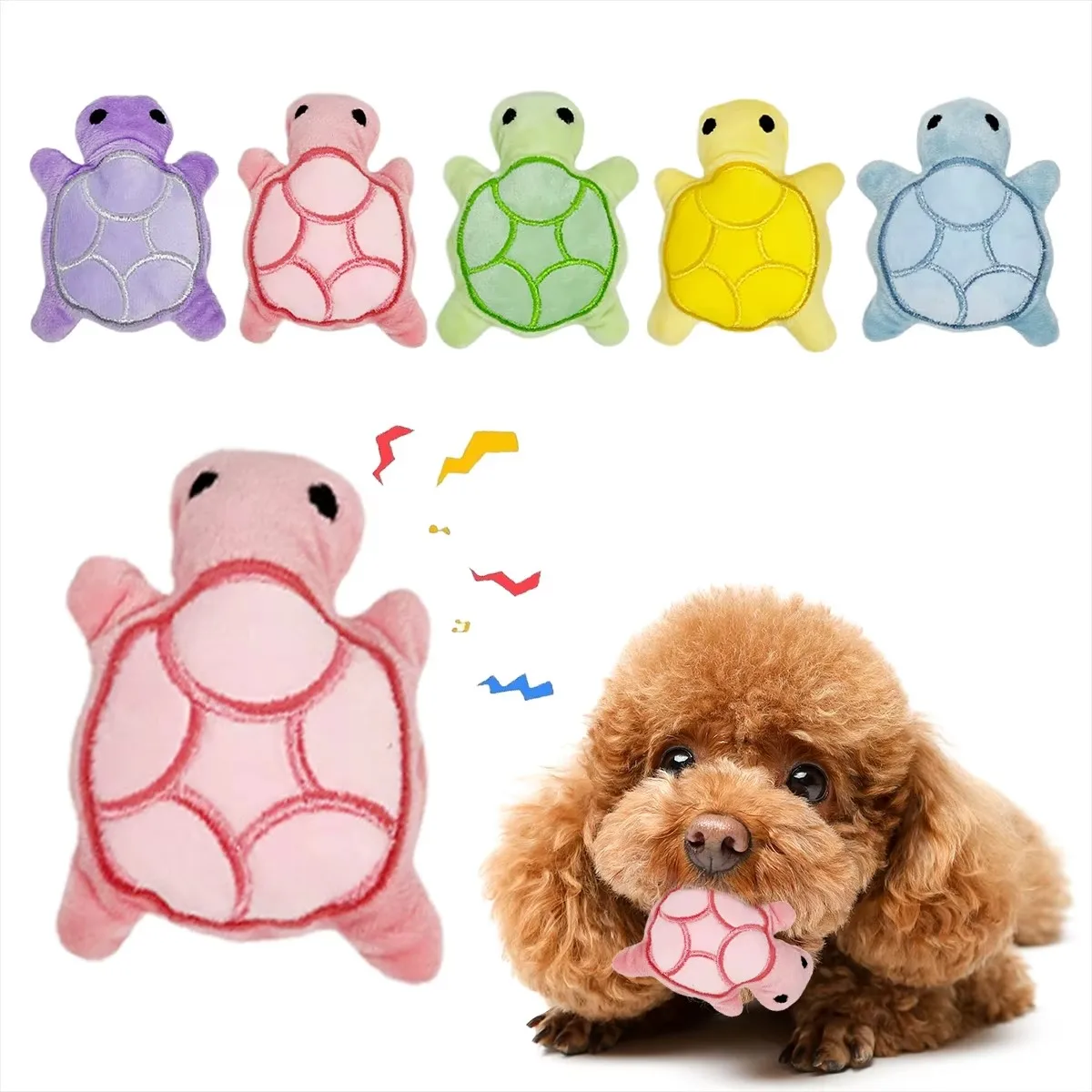 Mini lindo juguete de peluche de perro tortuga, juguete con sonido para la dentición del perro chirriante, suave y seguro, bueno para la salud dental, adecuado para cachorros