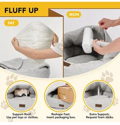 Cama ovalada cerrada para gatos y perros pequeños – Cálida y suave
