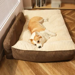 Cama lavable de felpa para perros – Sofá cojín y refugio 4 estaciones