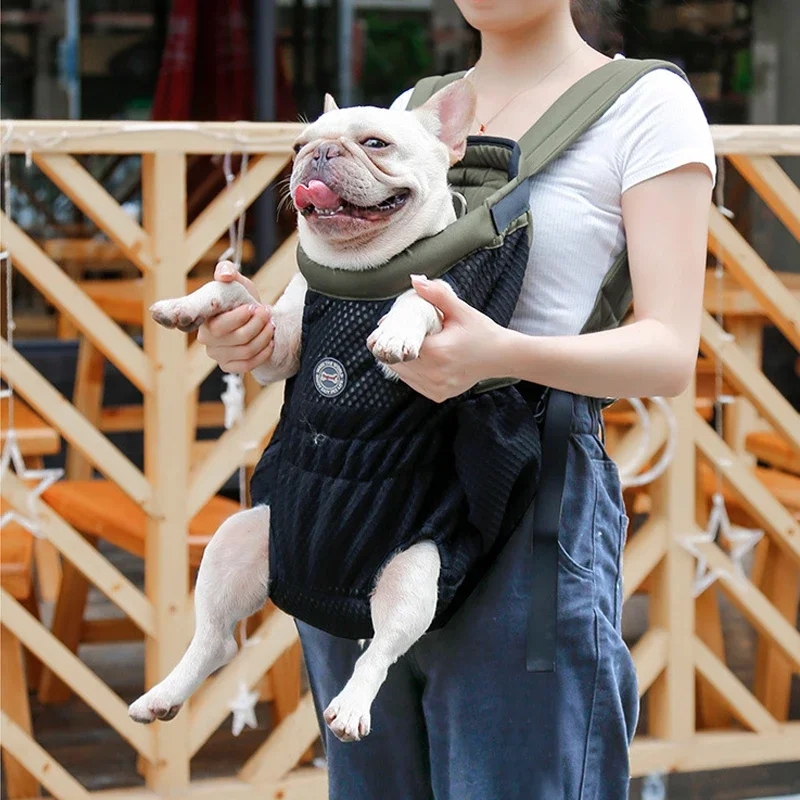 Mochila de pecho para perros pequeños y medianos, bolsa de transporte portátil, transpirable, suave, de peluche, para viajes al aire libre, para Chihuahua - imagen 4