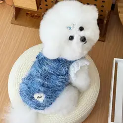 Suéter de felpa para otoño/invierno para mascotas, chaleco de invierno para salida, abrigo cálido para perros pequeños, ropa para perros pequeños, ropa para cachorros