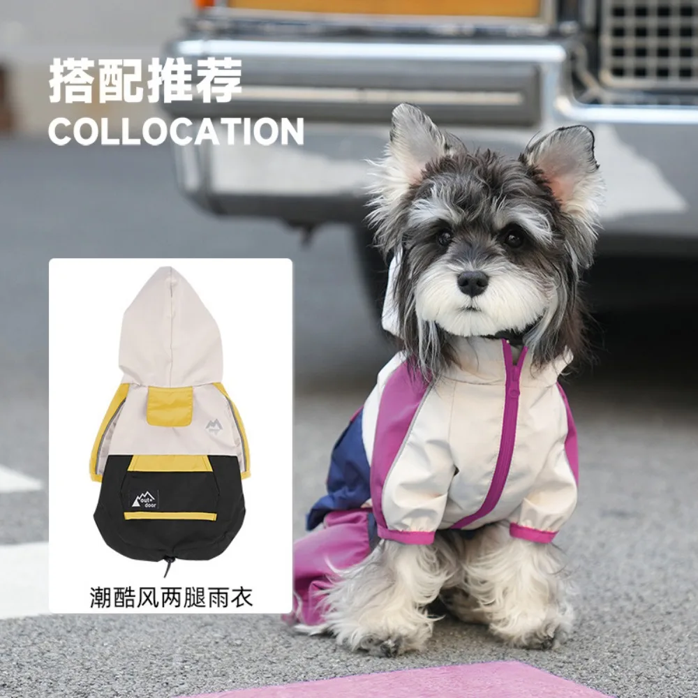 Pantalones con correa para perro, abrigo de dos piernas para primavera, abrigo Schnauzer a prueba de polvo para exteriores, abrigo de cuatro patas, ropa para cachorros pequeños - imagen 2