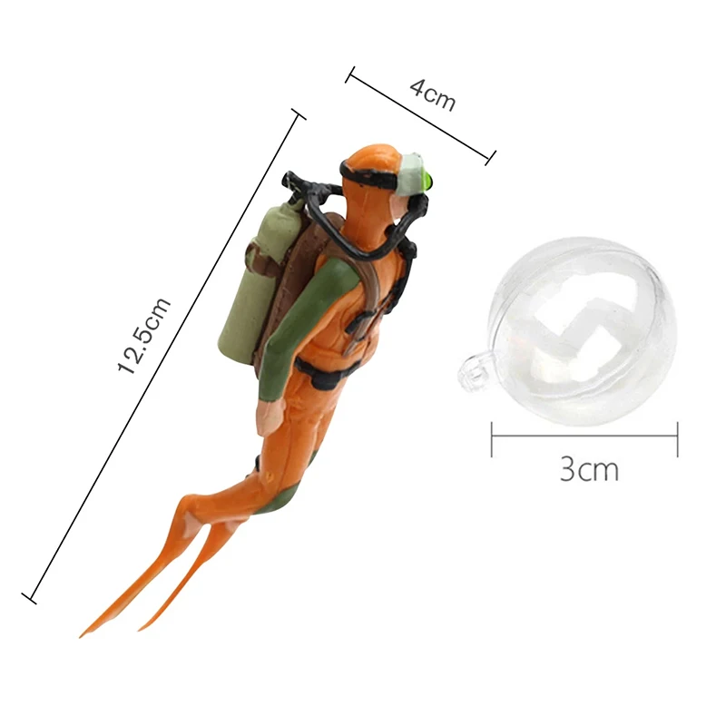 Figura de buzo en miniatura, modelo de buceo, figura de acción, adornos de paisaje de acuario en miniatura, decoración de acuario, accesorios para pecera - imagen 4