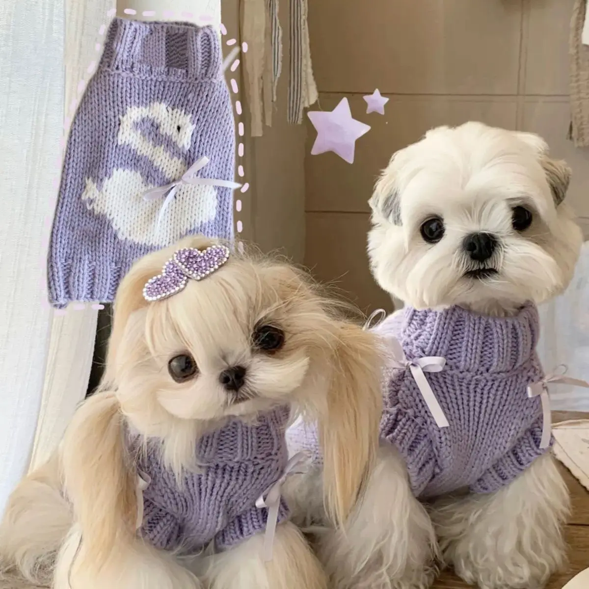 Suéter de punto princesa para perros y gatos – Yorkshire y Bichon - imagen 2