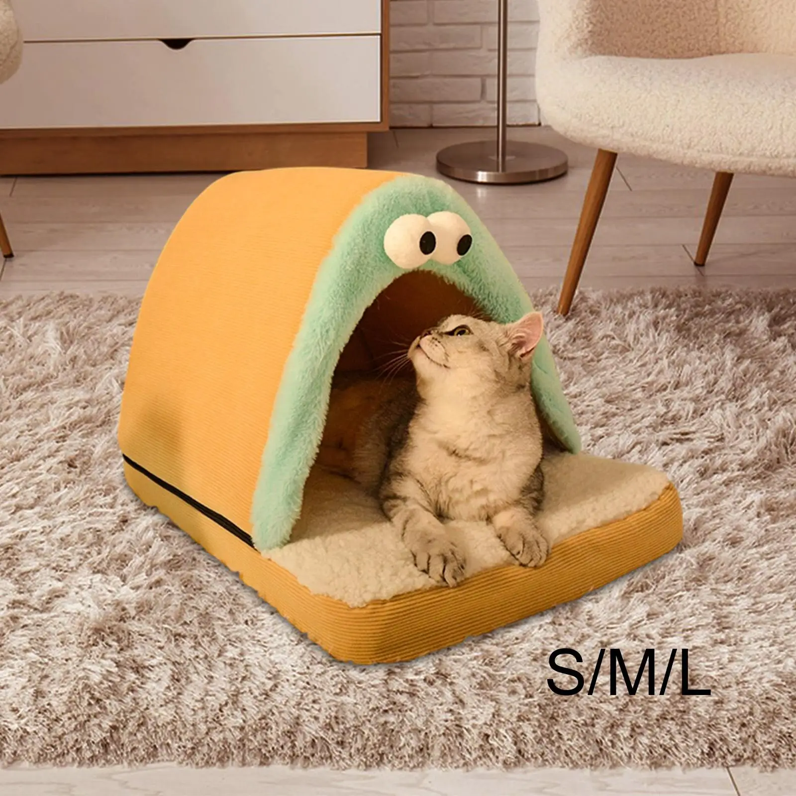 Cama nido de pana para gatitos y cachorros – Suave con viscoelástica - imagen 4