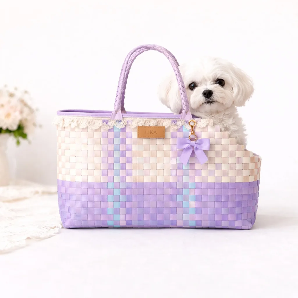 Bolso de mano para perros pequeños con lazo tejido – Paseos cómodos - imagen 5