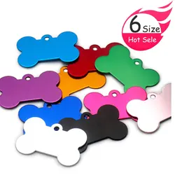 Placa identificativa perro hueso grabada aluminio anodizado