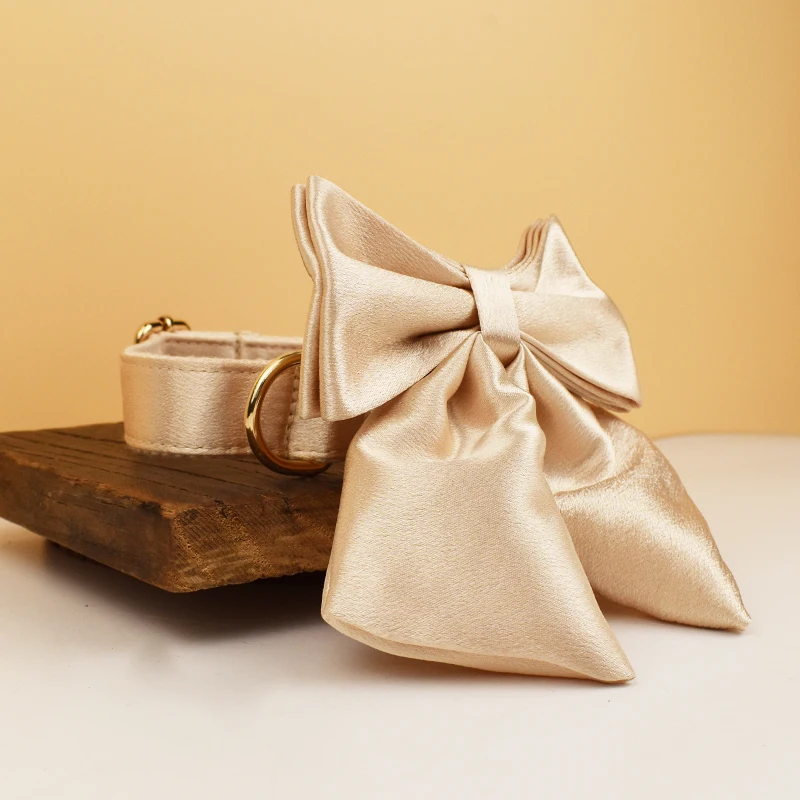 Accesorios para perros con logotipo de diseñador personalizado de lujo Popular, Collar de perro personalizado de poliéster sedoso, correas, arnés, lazo Crystal04 - imagen 2