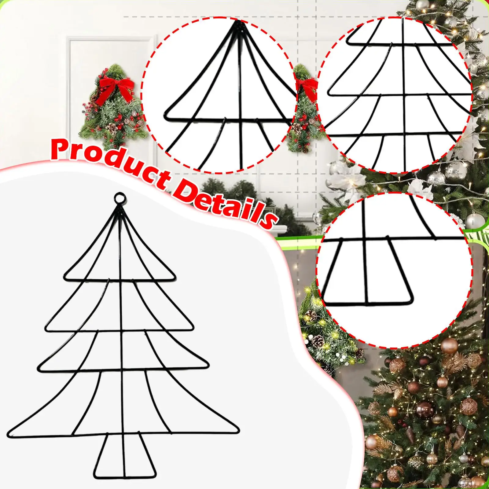 Outdoor Metal Christmas Tree Stand Unique Wall Hanging Craft for Garden Apartment Holiday Decorations Outdoor Metal Christmas Tree Stand Unique Wall Hanging Craft for Garden Apartment Holiday Decorations