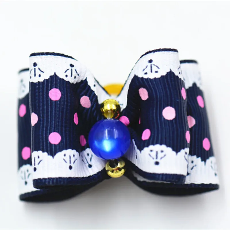 20/50/100 Uds. Lazos para el pelo de perro con bandas de goma y diamantes de imitación, lazo para el cuidado de cachorros, moño para perros y gatos, accesorios para el cabello para mascotas - imagen 5