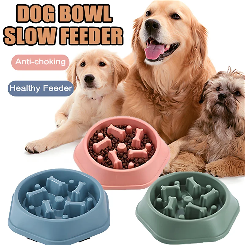 Cuenco de alimentación lenta para perro, cuenco antideslizante para comida de mascotas, para mantenerse en forma, antipulso, de carrera pequeña y mediana, 3 uds.