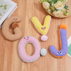 Juguete de peluche resistente a mordidas con letras bordadas para perros y gatos
