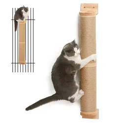 Rascador de pared alto para gatos resistente con poste de sisal