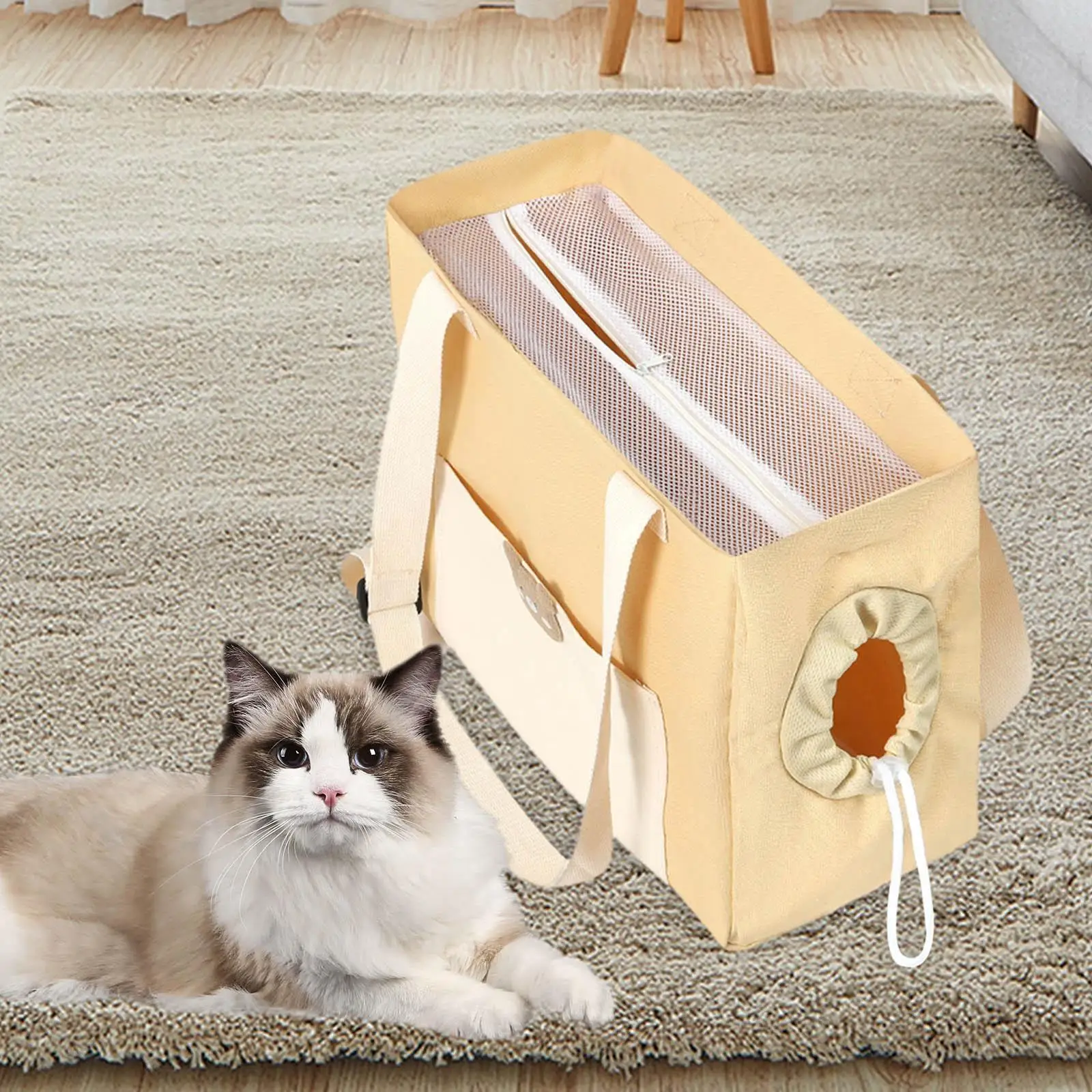 Cat Carrier Bag Handbag Comfortable Show Head for Transport Hiking Outdoor