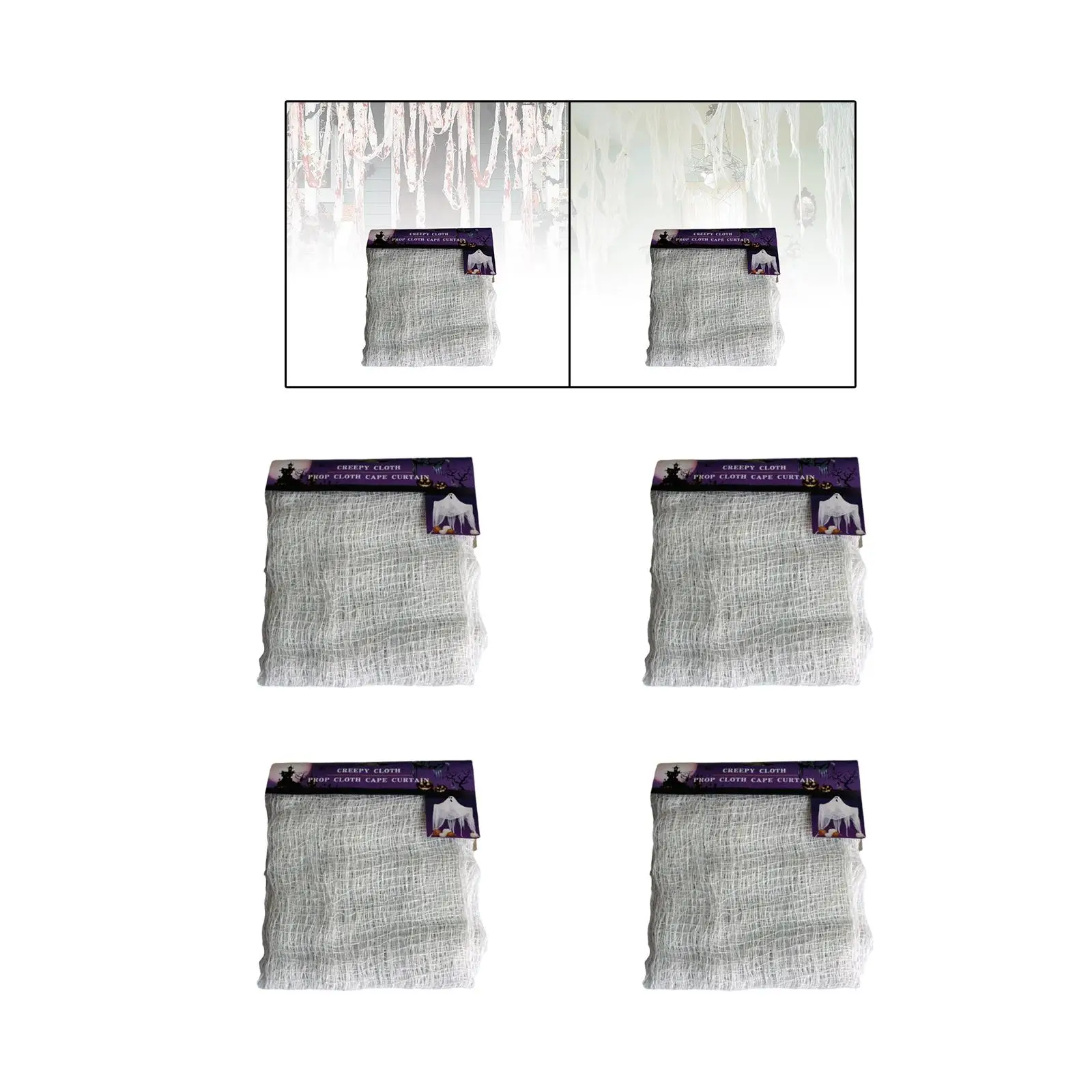 Spooky Scary Gauze Decor Holiday Prop Halloween Creepy Cloth Spooky Creepy Gauze for Party Festival Haunted House Doorway Indoor