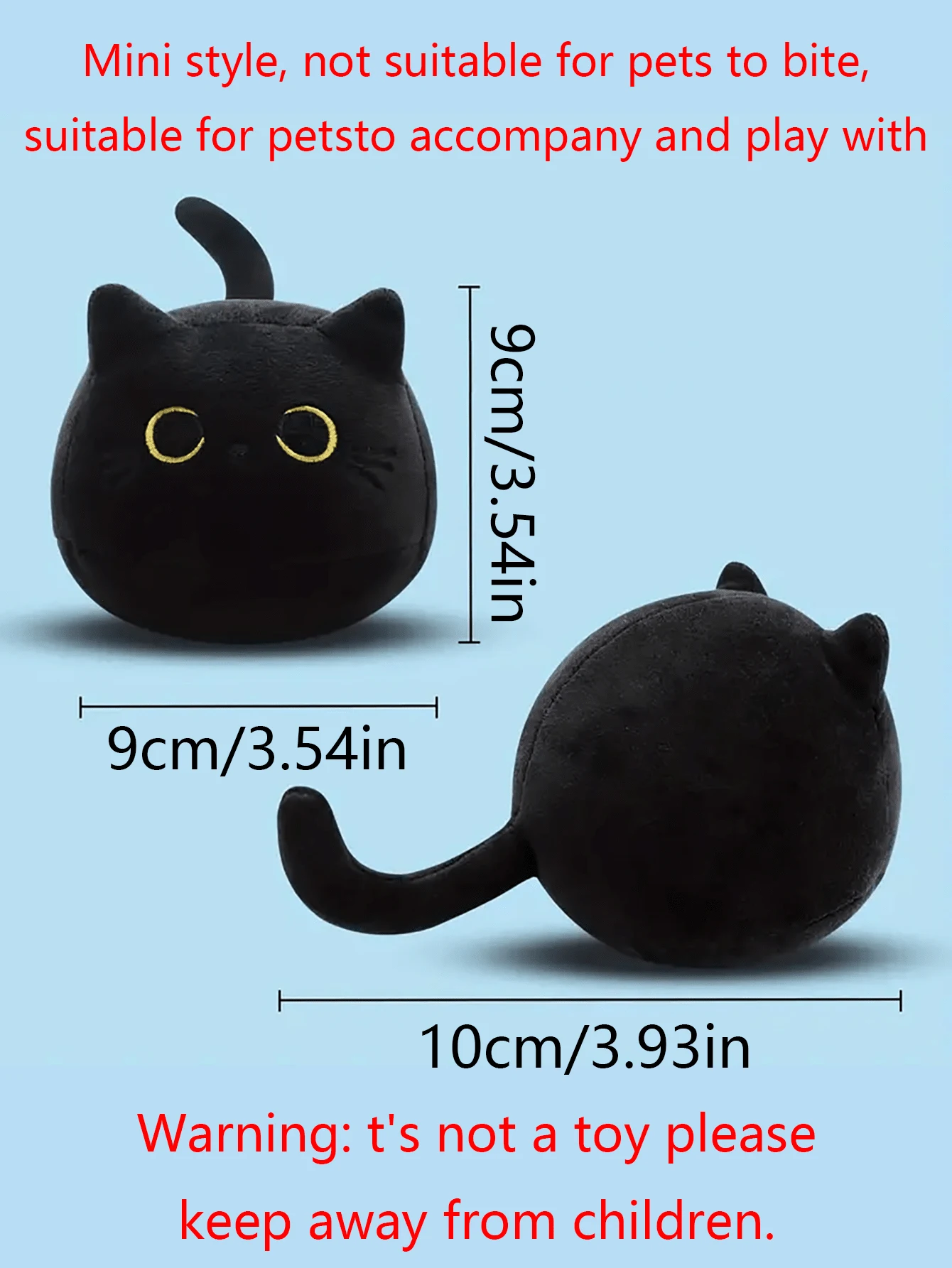 1 mini juguete de peluche para mascotas con forma de gato de dibujos animados para perros y gatos para interazar y jugar con, no recomendado para morder a las mascotas - imagen 2