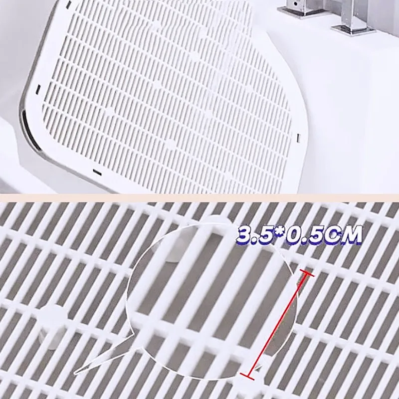 Almohadilla de plástico para inodoro para gatos, caja de arena para gatos, estera de arena lavable para gatos, caja de arena grande hueca para gatos, herramientas de limpieza, suministros para mascotas - imagen 4