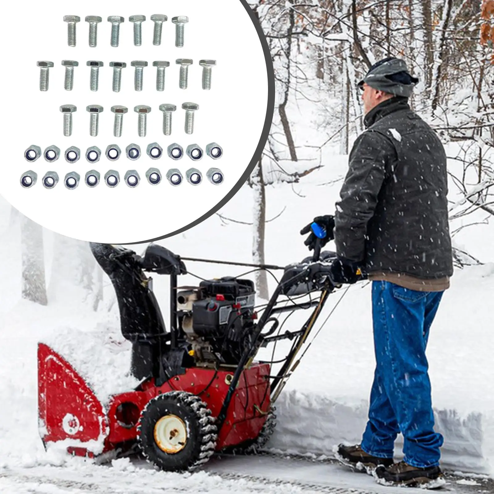 Kit de tuercas y pernos de corte para lanzadores de nieve, repuesto profesional, suministros de Hardware compactos de alto rendimiento, resistente, 20 piezas