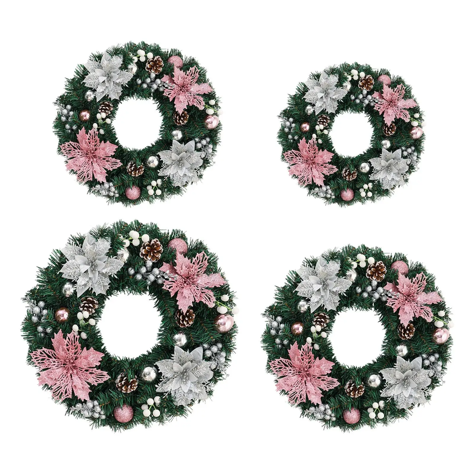 Corona navideña para fiesta, colección de pared, Festival interior y exterior, corona de cono de pino, guirnalda de pino Artificial, decoración colgante para puerta - imagen 2