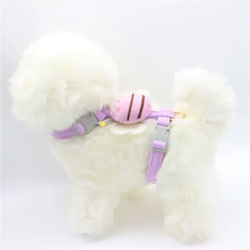 Correa para perro con estampado de abeja, Collar, corbata, arnés navideño para mascotas, cuerda de tracción, correa para el pecho para perros y gatos pequeños a medianos