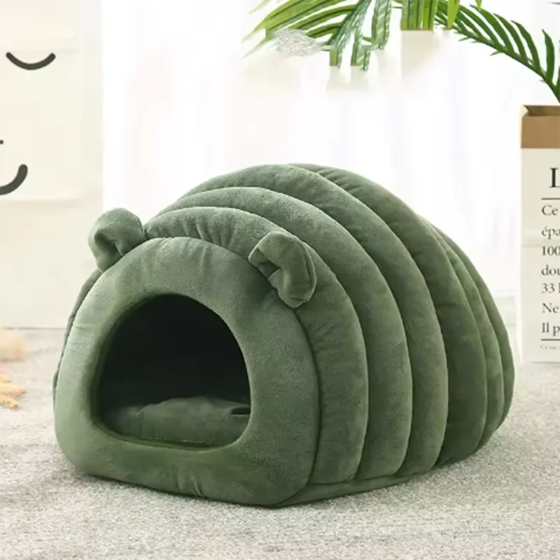 Nueva arena cálida para gatos, arena japonesa para perros y gatos, cama para gatos de otoño e invierno, arena semicerrada para gatos, suministros para mascotas - imagen 3