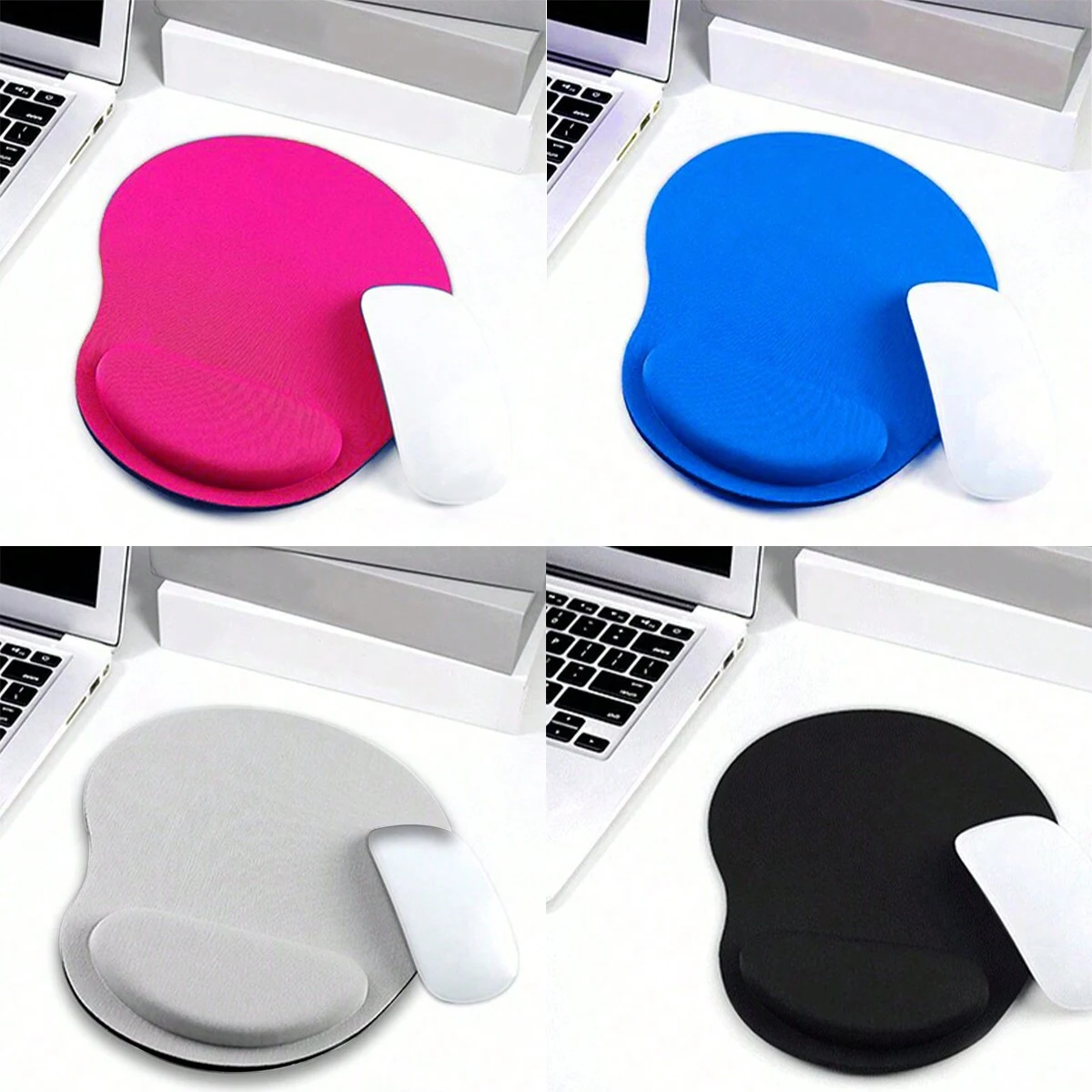 Alfombrilla de ratón con soporte para muñeca, ergonómica, cuadrada, antideslizante, cómoda, para uso en PC en el hogar y la Oficina, 1 Uds.