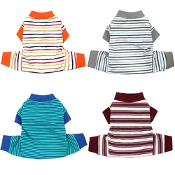 Pijama a rayas para perros y gatos – Algodón suave primavera y otoño