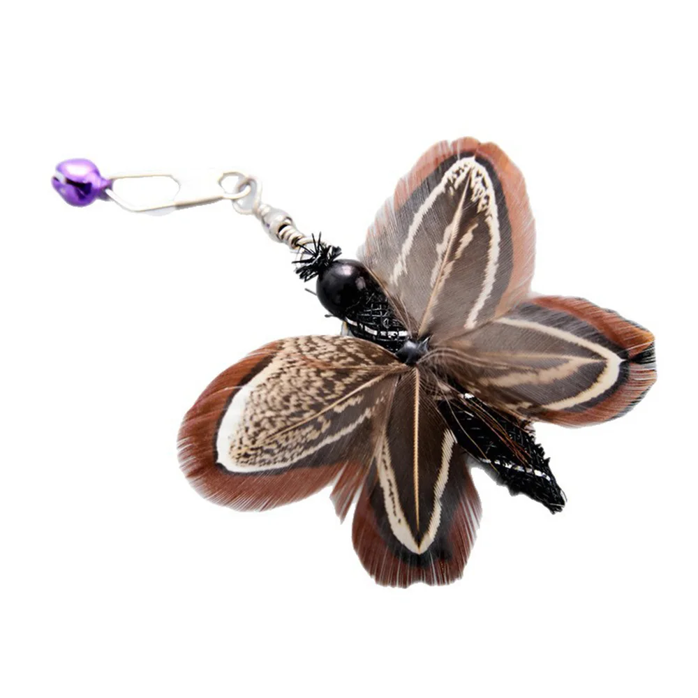 Cabezal de repuesto de campana de plumas para varita rompecabezas para gatos, juguete realista para mascotas con forma de insecto, accesorio interactivo de juguete para gatos - imagen 5