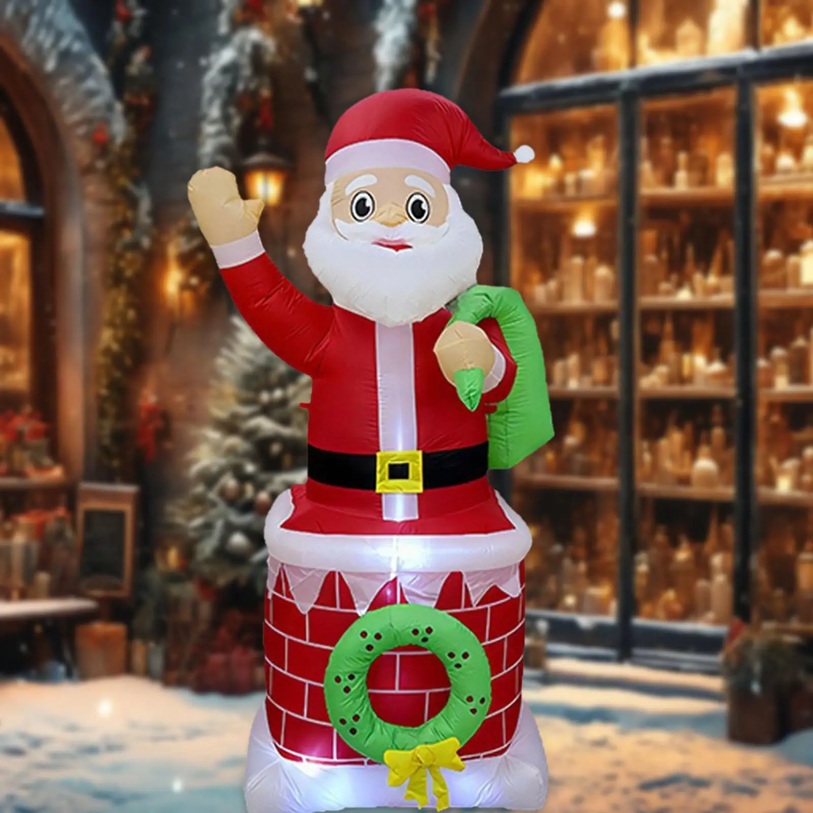 Lighted Santa Claus Christmas Inflatable Ornament with Windproof Rope 180cm Lighted Santa Claus Christmas Inflatable Ornament with Windproof Rope 180cm