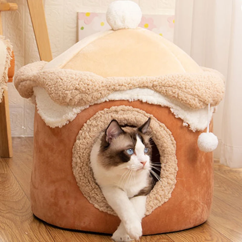 Booteely-tienda para mascotas, cama cueva para gatos, perros pequeños, helado autocalentable, tienda para gatos, cabaña cómoda para dormir