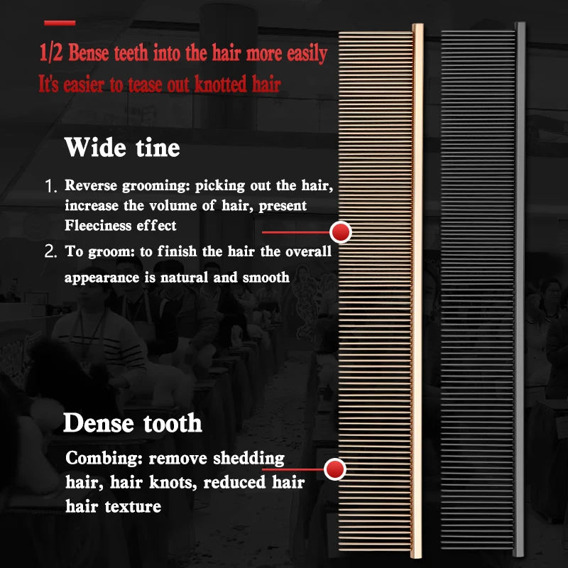 Peine de Piano de aseo para mascotas, peine de línea recta especial, tirador de pelo de caniche de peluche, nudo abierto, selección de pelo de perro