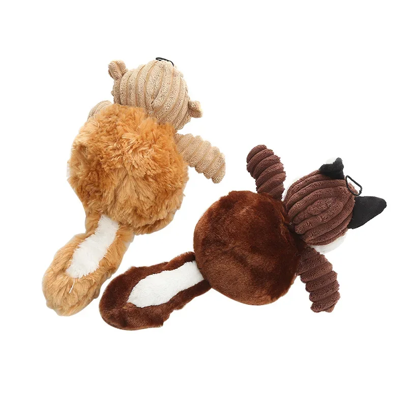 Juguete para perros con forma de Animal, juguetes de peluche con sonido, ardilla, zorro, juguete interactivo de peluche, juguetes para perros no tóxicos, accesorios interactivos para perros - imagen 5