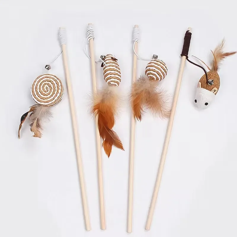 Varita con ratones, plumas y bolas para gatos – Juguetes interactivos - imagen 2