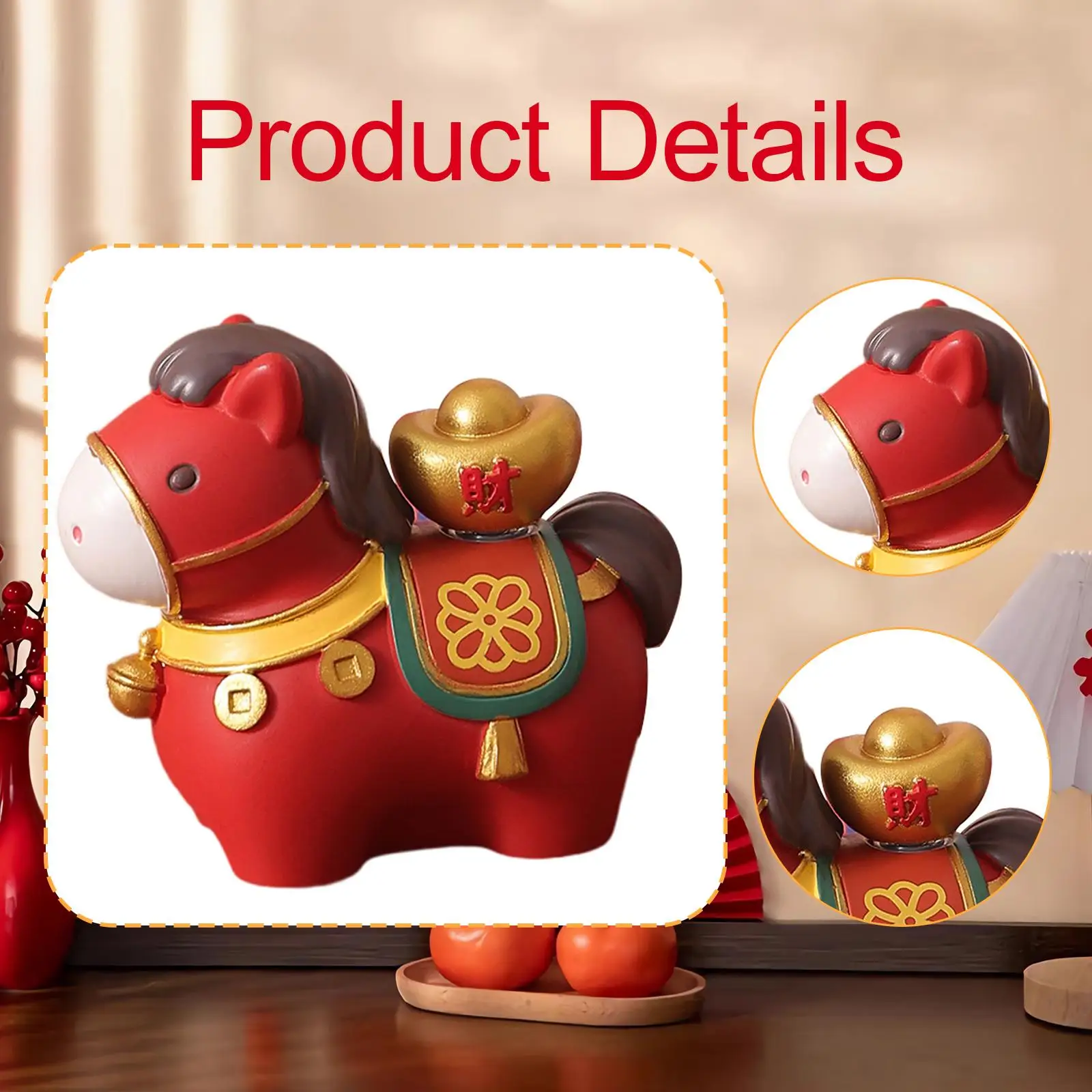 Bonita estatuilla de caballo de resina, accesorios en miniatura, decoración coleccionable para sala de estar o escritorio de estudio - imagen 5