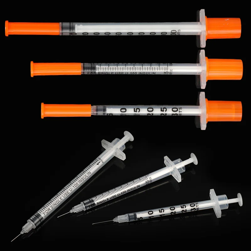 Jeringa veterinaria desechable para gatos y perros - tapa naranja - imagen 2