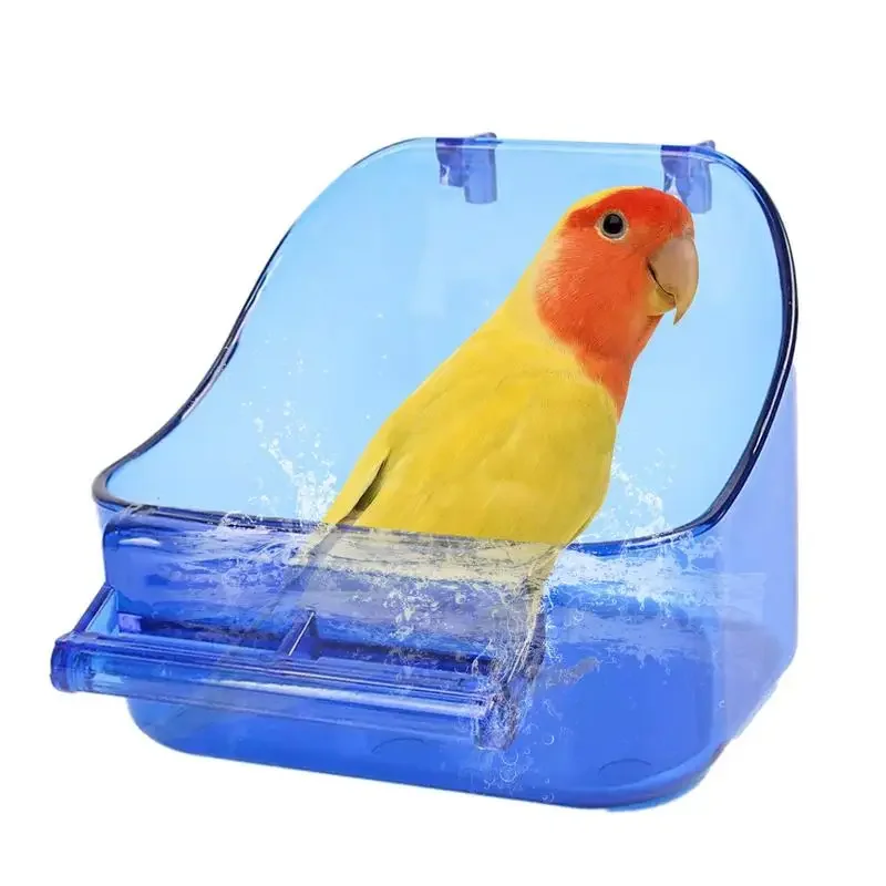 Baño para pájaros para jaula, bañera para loros, jaula para pájaros, bañera para pájaros, piscina, práctico, grueso, resistente para loros y cacatúas, pájaros pequeños - imagen 2
