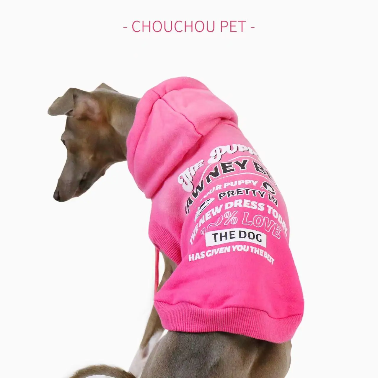 Suéter sin mangas con capucha para mascotas, suéter con estampado gradiente para perros, adecuado para galgo pequeño y mediano, primavera y otoño - imagen 5
